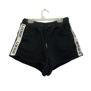 Lounge Apparel Logo Sweat Shorts Pajamas Sleep Black Loungewear L
